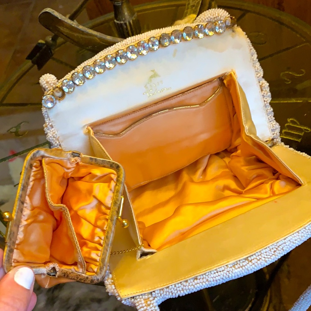 Rare Vintage Beaded Rhinestone Purse